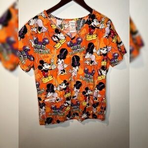 Disney‎ Frankenstein Minnie and Mickey scrub top